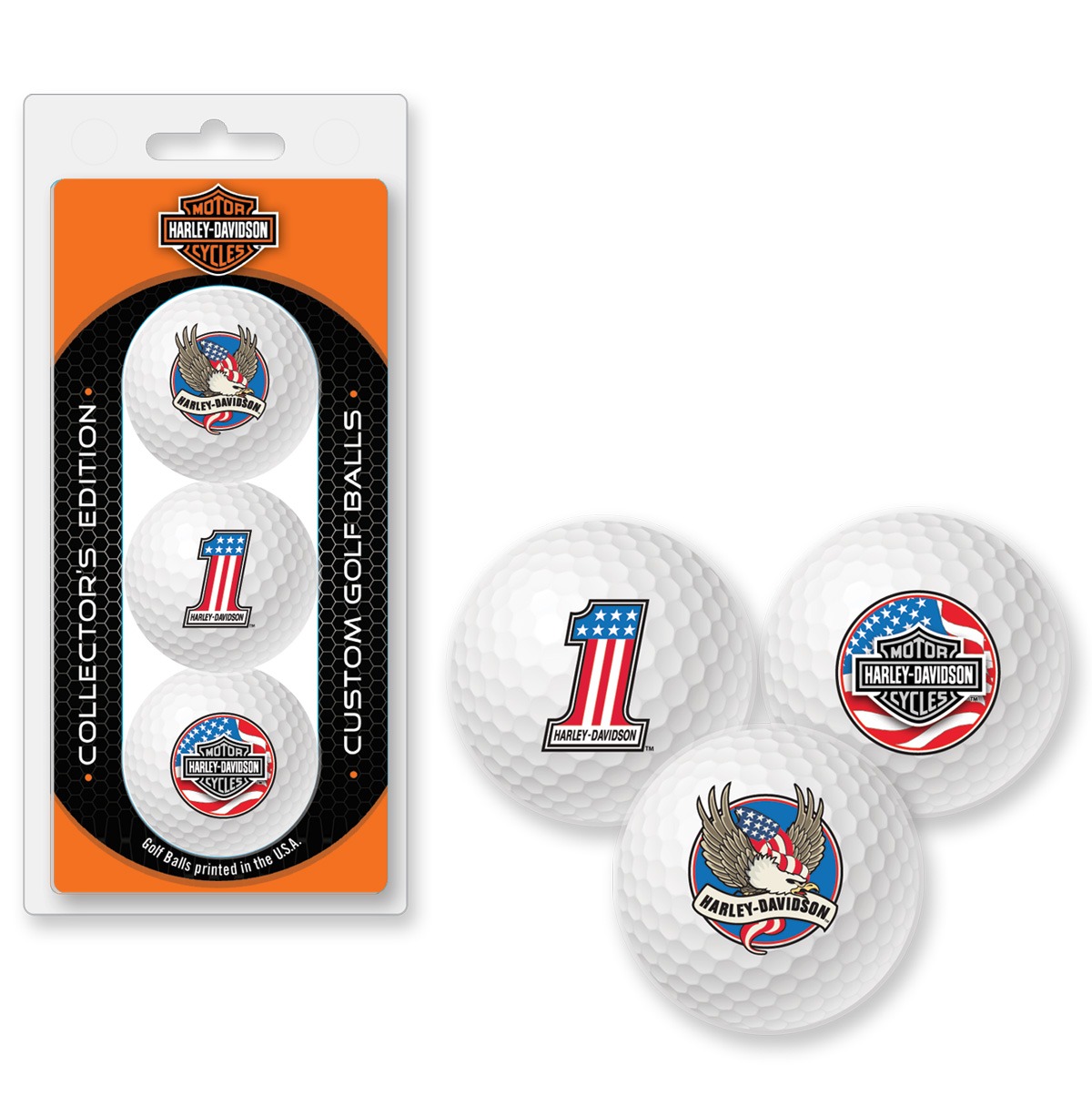 Golf - Golf Ball 3-pack - H-D Patriotic * Dart World